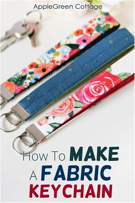 fabric and metal keychains|how to make fabric keychains.